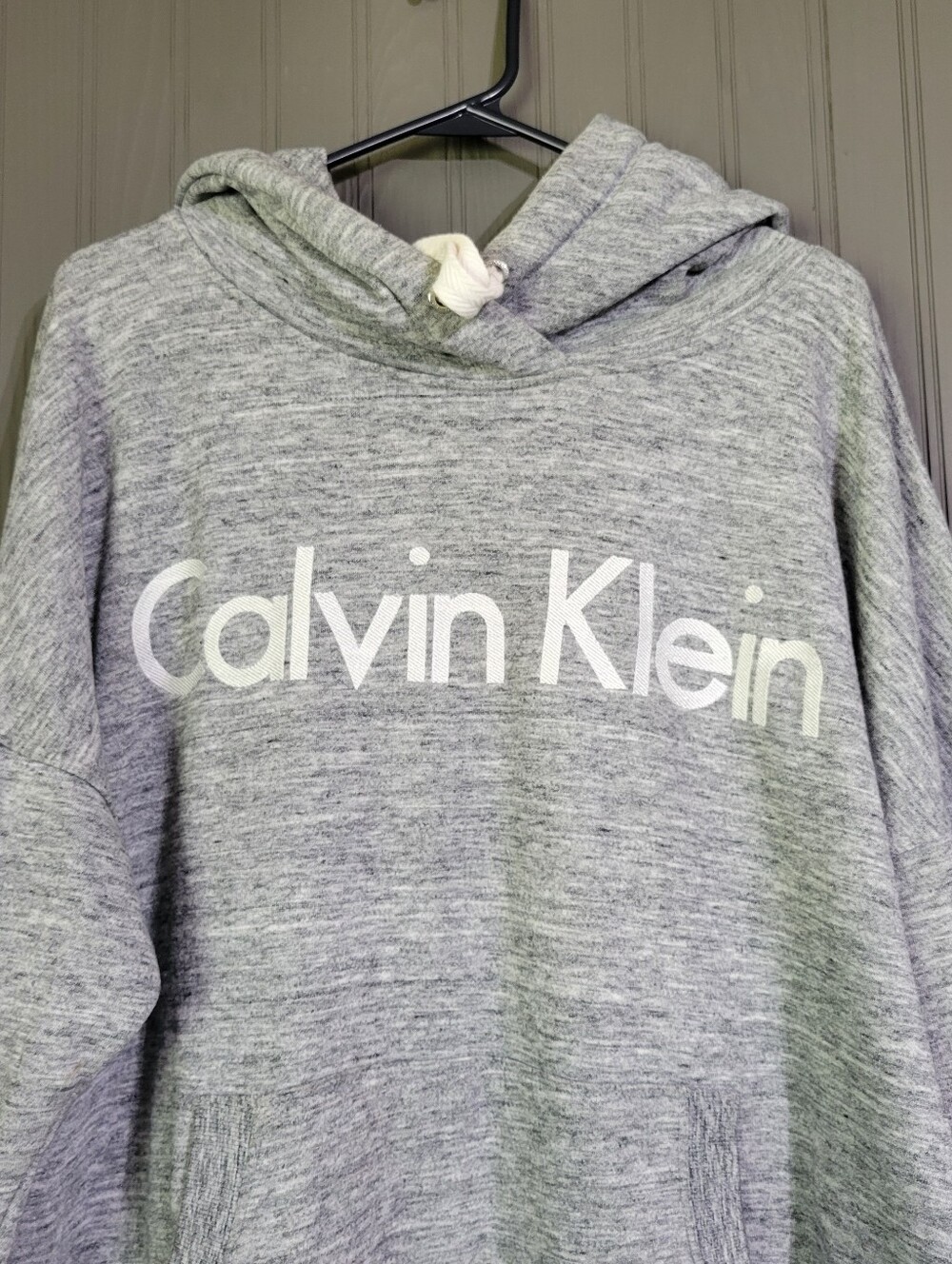 Calvin Klein Performance Hooded Fleece Sweatshirt Side Slit Gray Women's XL - Picture 3 of 8